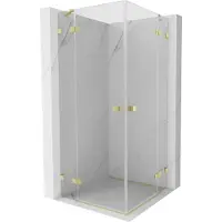 Mexen Lunar Duo douchecabine draaideur 95 x 95 , transparant, geborsteld goud - 834-095L-095P-55-00