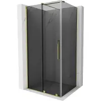 Mexen Velar schuifbare douchecabine 110 x 75 , grafiet, goud - 871-110-075-41-50