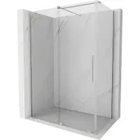 Mexen Velar schuifdouchecabine 160 x 100 , transparant, geborsteld nikkel - 871-160-100-01-97