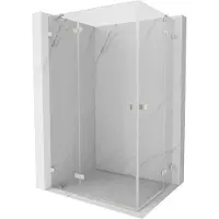 Mexen Lunar Duo scharnierende douchecabine links 90 x 70 , transparant, geborsteld nikkel - 834-090L-070P-97-00