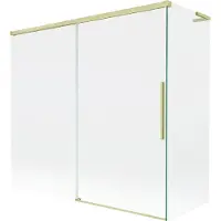 Mexen Rox L badwand twee vleugels schuifbaar 170 + 75 x 150 , transparant, goud geborsteld - 8C9L-170-075-55-00