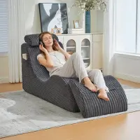 STILVORA Relax fauteuil - Modern Design - Ergonomisch en Compact - Voor Kleine Ruimtes - Corduroy - Donkergrijs