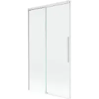 Mexen Rox badwand 2-delig schuifbaar 100 x 150 , transparant, wit - 8C9-100-001-20-00
