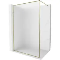 Mexen Kioto-XF douchewand Walk-in met frame 160 x 202 , matglas 10 mm, goud - 800-160-104-50-30-X