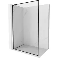 Mexen Kioto-XF L douchewand Walk-in met frame 80 x 202 , transparant 10 mm, zwart - 800-080-174-70-00-XF