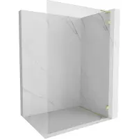 Mexen Lunar L Douchewand Walk-in rechts 70 x 200 , transparant 8 mm, goud geborsteld - 830L-070-000-55-00-P