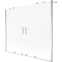 Mexen Velar Duo badwand scherm 2-delig schuifbaar 190 x 150 , matglas, chroom - 896-190-000-32-01