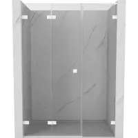 Mexen Lunar-F L vouwdeur douche, links 125 , transparant, wit - 836SL-125-050-20-00-L