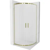 Mexen Rio halve ronde douchecabine 80 x 80 , ijsglas, goud - 863-080-080-50-30