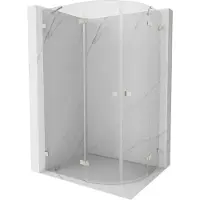 Mexen Lunar halfronde douchecabine links scharnierend 100 x 80 , transparant, geborsteld nikkel - 833-100L-080P-97-00