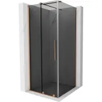 Mexen Velar schuifdouchecabine 110 x 110 , grafiet, geborsteld koper - 871-110-110-41-65