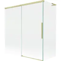 Mexen Rox L badwand 2-delig schuifbaar 150 + 70 x 150 , transparant, goud geborsteld - 8C9L-150-070-55-00