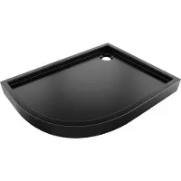 Mexen Flow+ asymmetrische kwartronde douchebak rechts 100 x 80 , zwarte mat - 46Q708010RH
