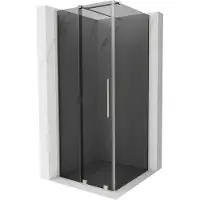 Mexen Velar schuifdouchecabine 110 x 110 , grafiet, geborsteld nikkel - 871-110-110-41-97