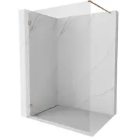 Mexen Lunar douchewand Walk-in links 130 x 200 , transparant 8 mm, geborsteld koper - 830-130-000-65-00-L