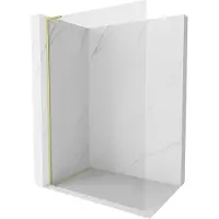 Mexen Kioto-X L Douchewand Walk-in 110 x 200 , transparant 10 mm, geborsteld goud - 800-110-107-55-00-X