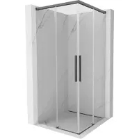 Mexen Rox Duo schuifdouchecabine 95 x 95 cm, transparant, geborsteld geweergrijs - 8C2D-095-095-66-00