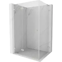 Mexen Lunar L douchecabine scharnierend links 95 x 90 , transparant, geborsteld nikkel - 834L-095-090-97-00-L