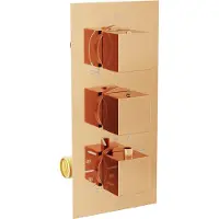 Mexen Cube thermostatische bad-douchekraan met 3 uitgangen rosegoud - 77503-60