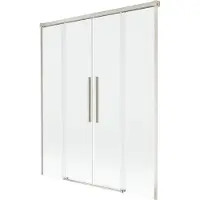 Mexen Rox badwand 2-delig schuifbaar 160 x 150 , transparant, geborsteld nikkel - 8C9-160-002-97-00