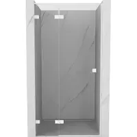 Mexen Lunar L douchedeur scharnierend links 115 , transparant, wit - 834L-115-000-20-00-L