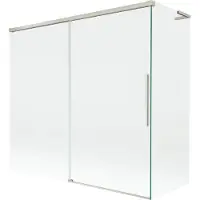 Mexen Rox L badwand 2-delige verschuifbare 170 + 75 x 150 , transparant, geborsteld nikkel - 8C9L-170-075-97-00