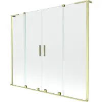 Mexen Velar L Duo badwand 2-delige schuif 170 x 150 , transparant, goud geborsteld - 896-170-003-02-55