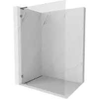 Mexen Lunar L douchewand Walk-in links 90 x 200 , transparant 8 mm, geborsteld kanongrijs - 830L-090-000-66-00-L