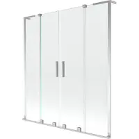 Mexen Velar L Duo badwand-scherm 2-delig schuifbaar 160 x 150 , transparant, chroom - 896-160-003-02-01
