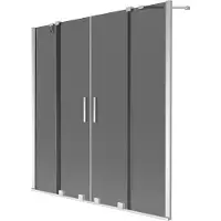 Mexen Velar Duo badwand scherm 2-delige schuifbare 150 x 150 , grafiet, chroom - 896-150-000-42-01