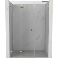 Mexen Lunar-F L vouwdeur douchedeur links 135 , transparant, goud - 836SL-135-050-50-00-L