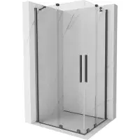 Mexen Velar Duo schuifdouchecabine 90 x 80 , transparant, gun metal - 871-090-080-02-95