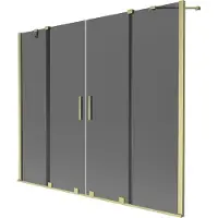 Mexen Velar Duo badwand tweedelige schuifwand 170 x 150 , grafiet, goud geborsteld - 896-170-000-42-55
