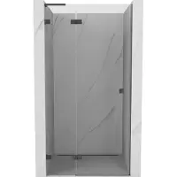 Mexen Lunar L douchedeur scharnierend links 75 , transparant, gun metal - 834L-075-000-95-00-L