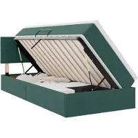 vidaXL LED opbergbed met matras Donkergroen 100 x 200 cm Fluweel
