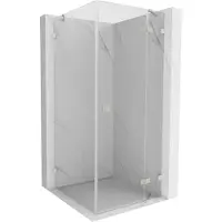 Mexen Lunar douchecabine openslaande deur rechts 100 x 100 cm, transparant, geborsteld nikkel - 834-100-100-97-00-P