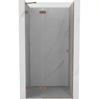 Mexen Lunar douchedeur scharnierend links 110 , transparant, geborsteld koper - 834-110-000-65-00-L