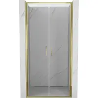 Mexen Exo dubbele douchedeur 100 , transparant, goud - 814-100-000-50-00