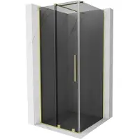Mexen Velar schuifdouchecabine 90 x 90 , grafiet, geborsteld goud - 871-090-090-41-55