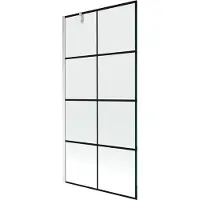 Mexen Next douchescherm 1-deurs 90 x 150 , zwart raster, chroom - 895-090-000-00-77-01