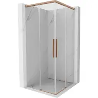 Mexen Rox Duo schuifdouchecabine 120 x 120 , transparant, geborsteld koper - 8C2D-120-120-65-00