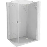 Mexen Lunar halfronde douchecabine, scharnierend rechts 100 x 70 , transparant, geborsteld nikkel - 833-100P-070L-97-00