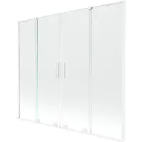 Mexen Velar L Duo badkuipscherm 2-delige schuifbare 170 x 150 , transparant, wit - 896-170-003-02-20