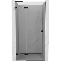 Mexen Lunar L draaibare douchedeur links 75 , transparant, zwart - 834L-075-000-70-00-L