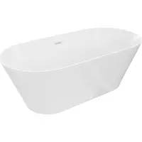Mexen Luna Slim vrijstaande badkuip 170 x 75 , wit, witte overloop - 52041707500-20