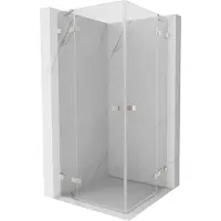 Mexen Lunar Duo draaideur douchecabine 85 x 85 , transparant, geborsteld nikkel - 834-085L-085P-97-00