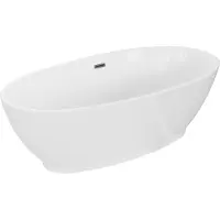 Mexen Bilbao vrijstaande badkuip 180 x 90 , wit, overloop gun gray geborsteld - 51311809000-66