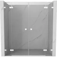 Mexen Lunar Duo openzwaaiende douchedeuren 190 , transparant, wit - 834D-190-000-20-00