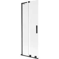 Mexen Velar L douchewand 2-delig schuifbaar 75 x 150 cm, mat, zwart - 896-075-003-31-70