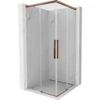 Mexen Rox Duo douchecabine schuifdeur 110 x 110 cm, transparant, roze goud - 8C2D-110-110-60-00